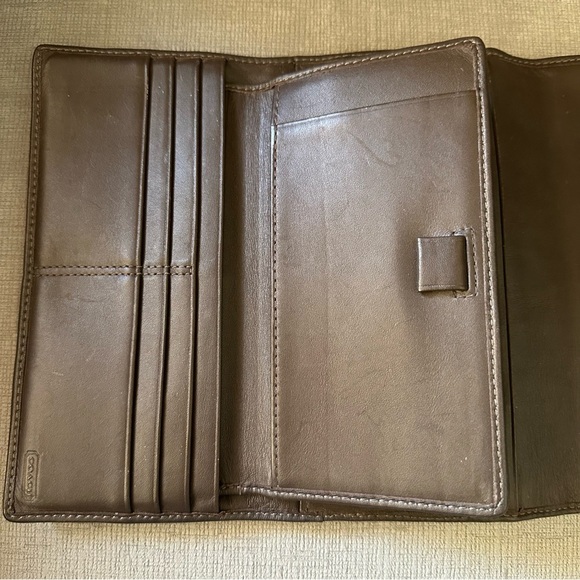 Coach Vintage Leather Canvas Brown and Tan Wallet with checkbook inside - Picture 11 of 15